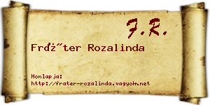 Fráter Rozalinda névjegykártya